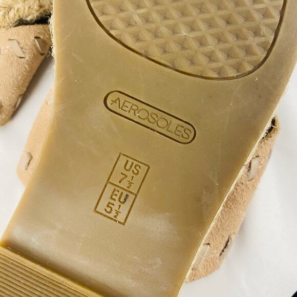 Aerosoles Dusty Pink Suede Espadrille Slide Platform Sandals Size 7.5 - Picture 9 of 10